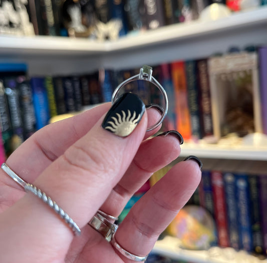 925 Sterling Silver Moldavite Adjustable Ring – Raw Crystal Design