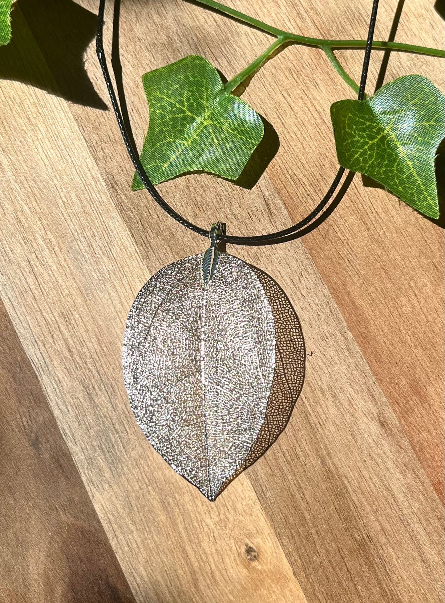 Real Leaf Pendant - Gold, Silver or Rainbow Finish