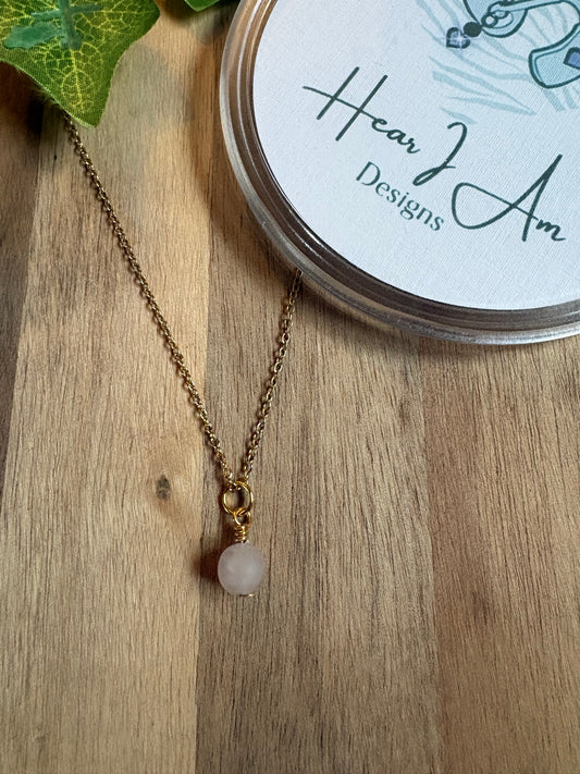 Simple Matte Rose Quartz Pendant