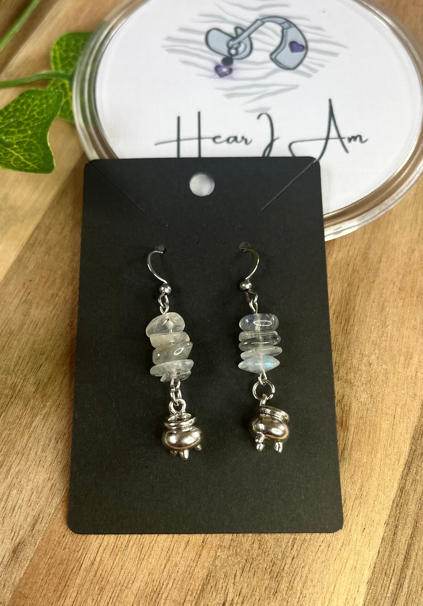 Labradorite Cauldron Earrings