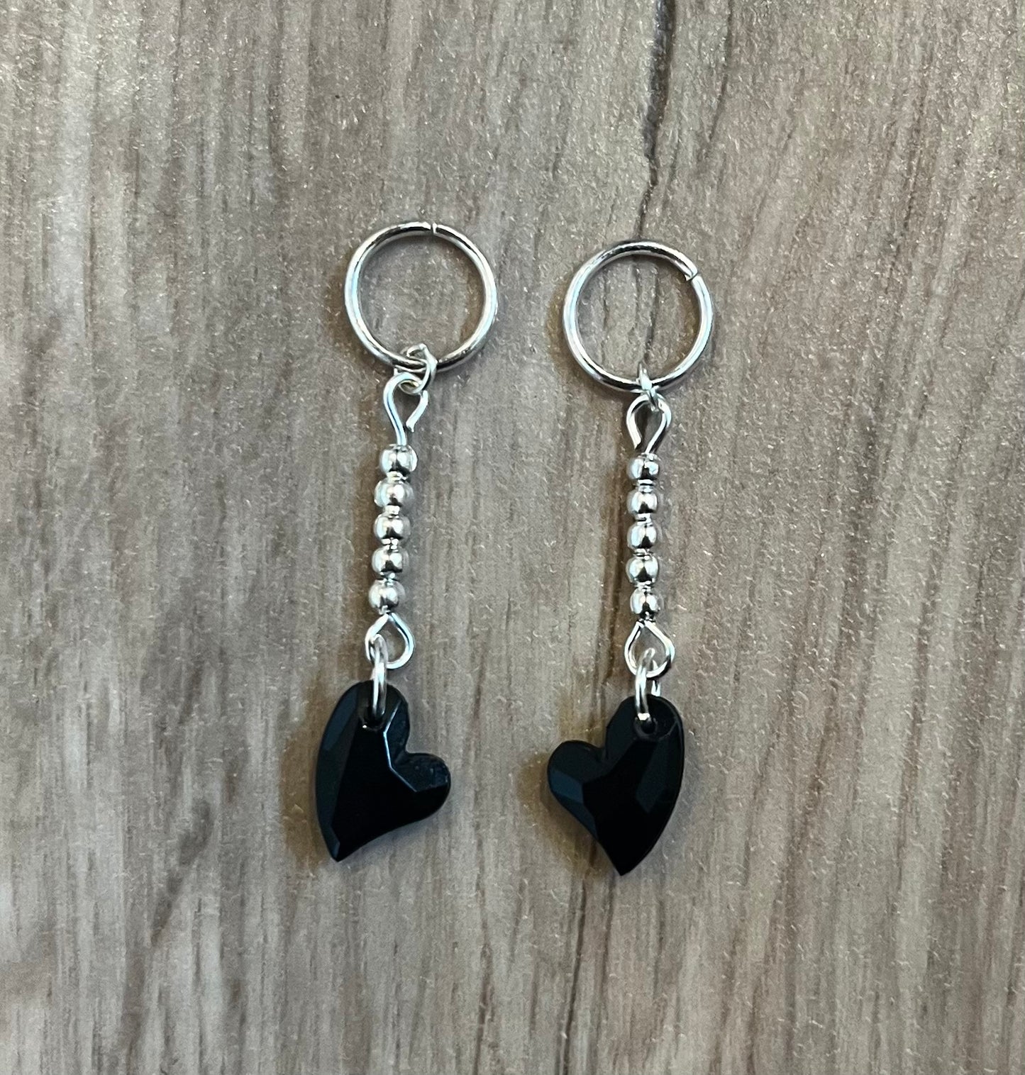 Black Heart Hearing Aid Charms