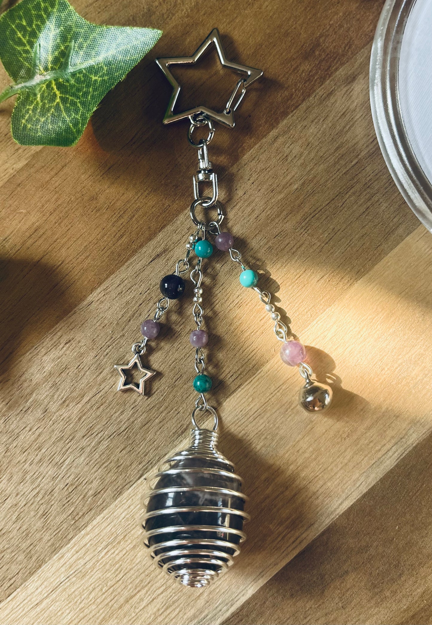 Handmade Crystal Bag Charm – Interchangeable Crystal Cage & Beaded Designs