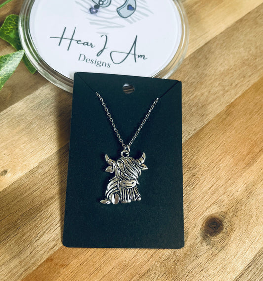 Stainless Steel Highland Cow Necklace