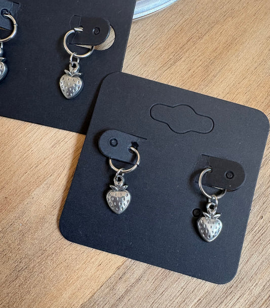 Mini Strawberry Hearing Aid Charms (Pair)