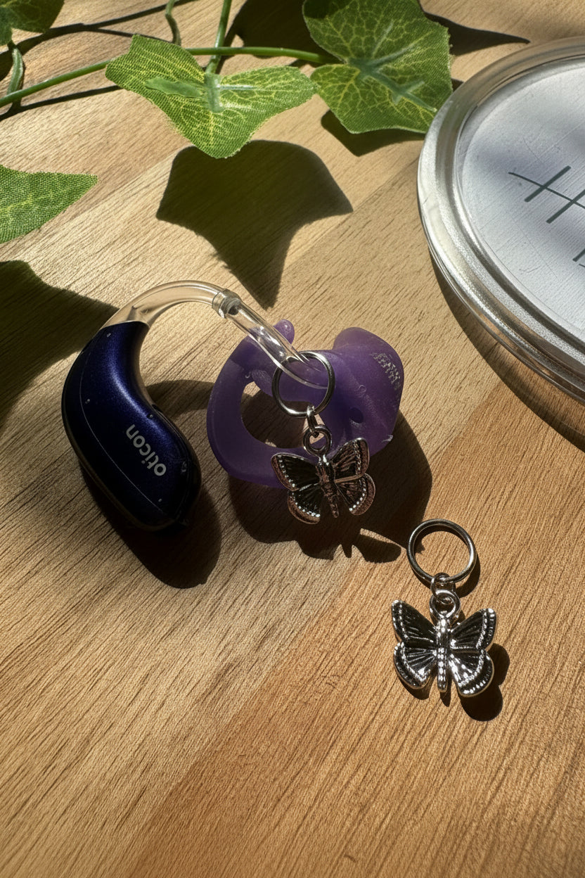 Mini Butterfly Hearing Aid Charms (Pair)