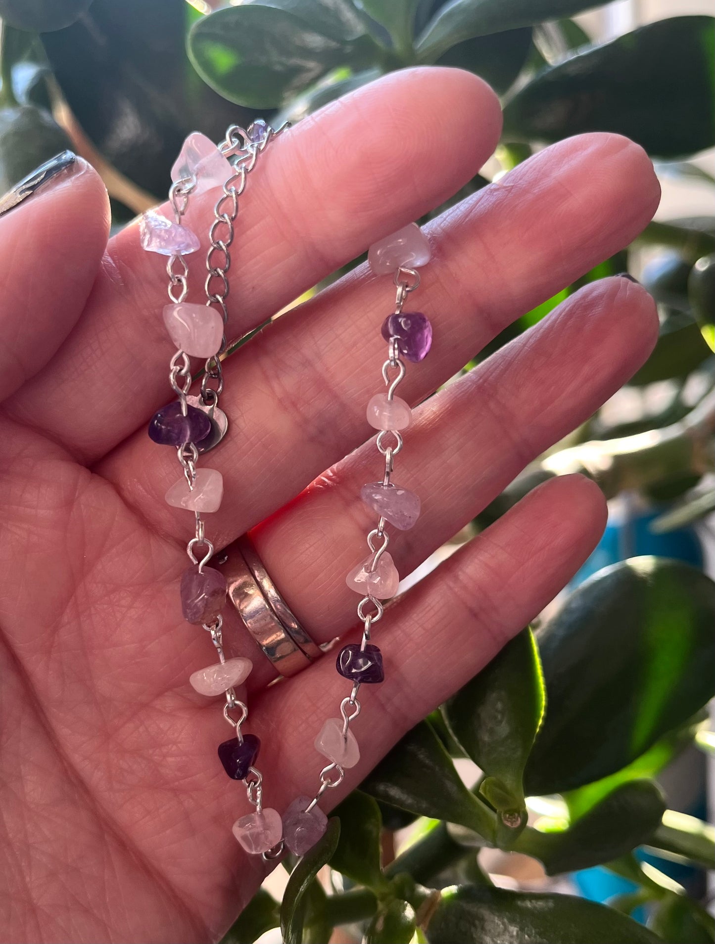 Stainless Steel Crystal Chip Bracelets