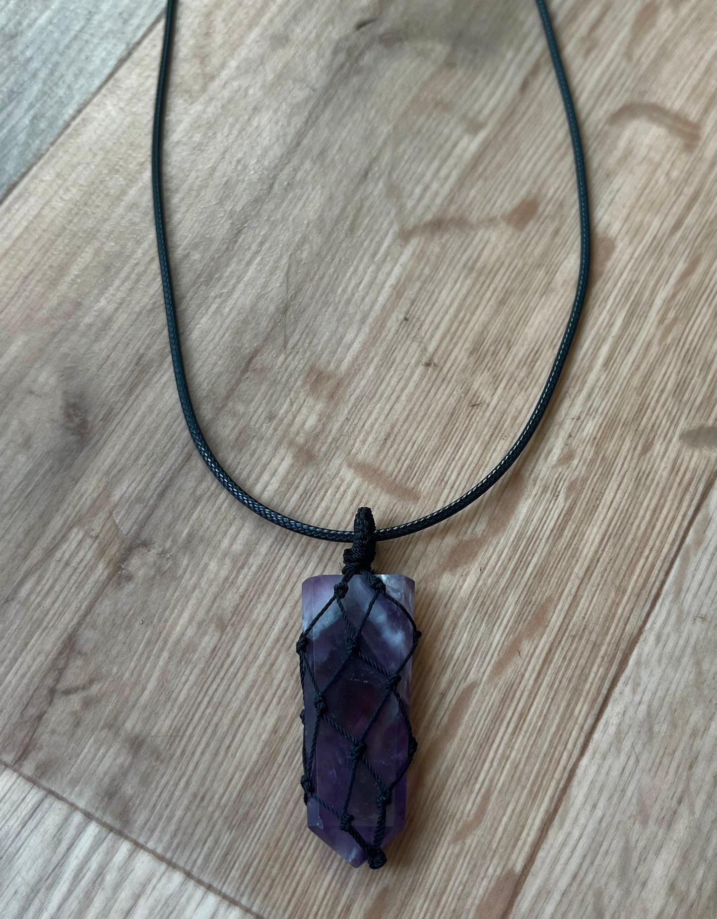 Cord Wrapped Crystal Pendants