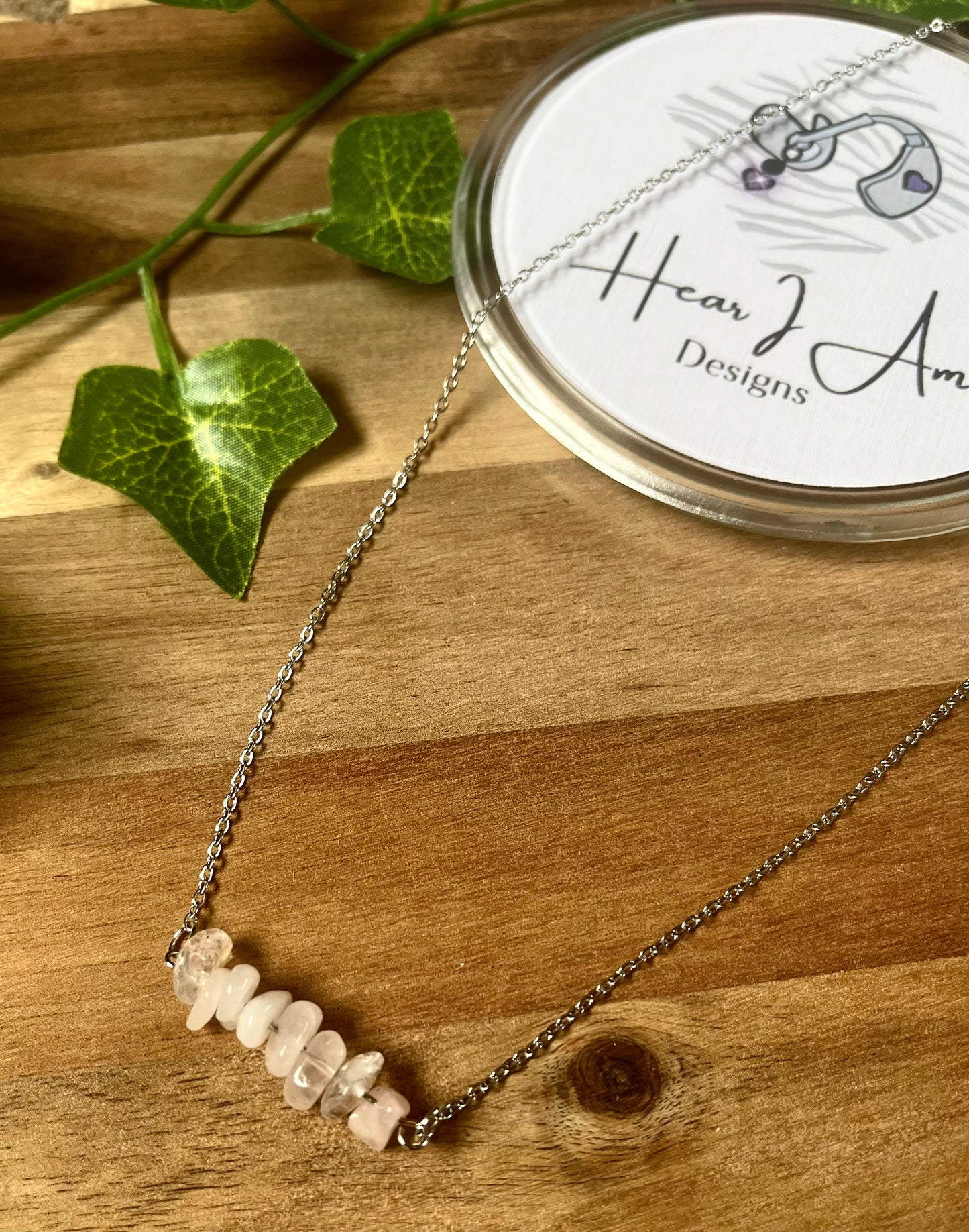 Crystal Chip Minimalist Necklace – 16” Stainless Steel Chain