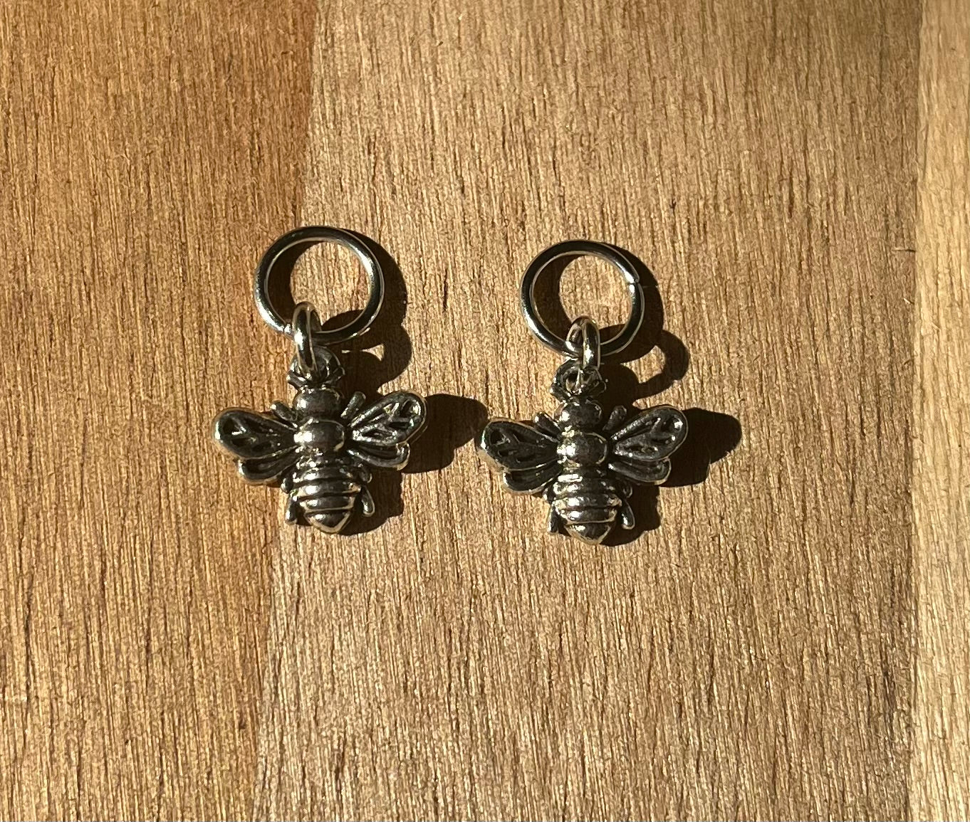 Mini Silver Bee Hearing Aid Charms (Pair)