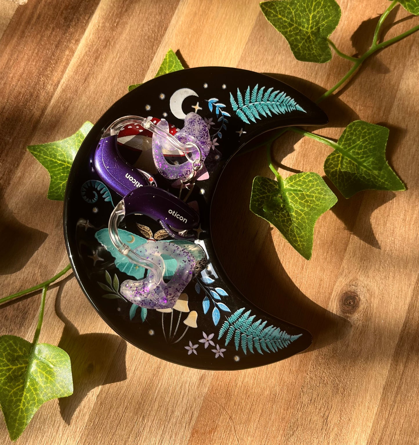 Crescent Moon Dark Forest Print Trinket Dish