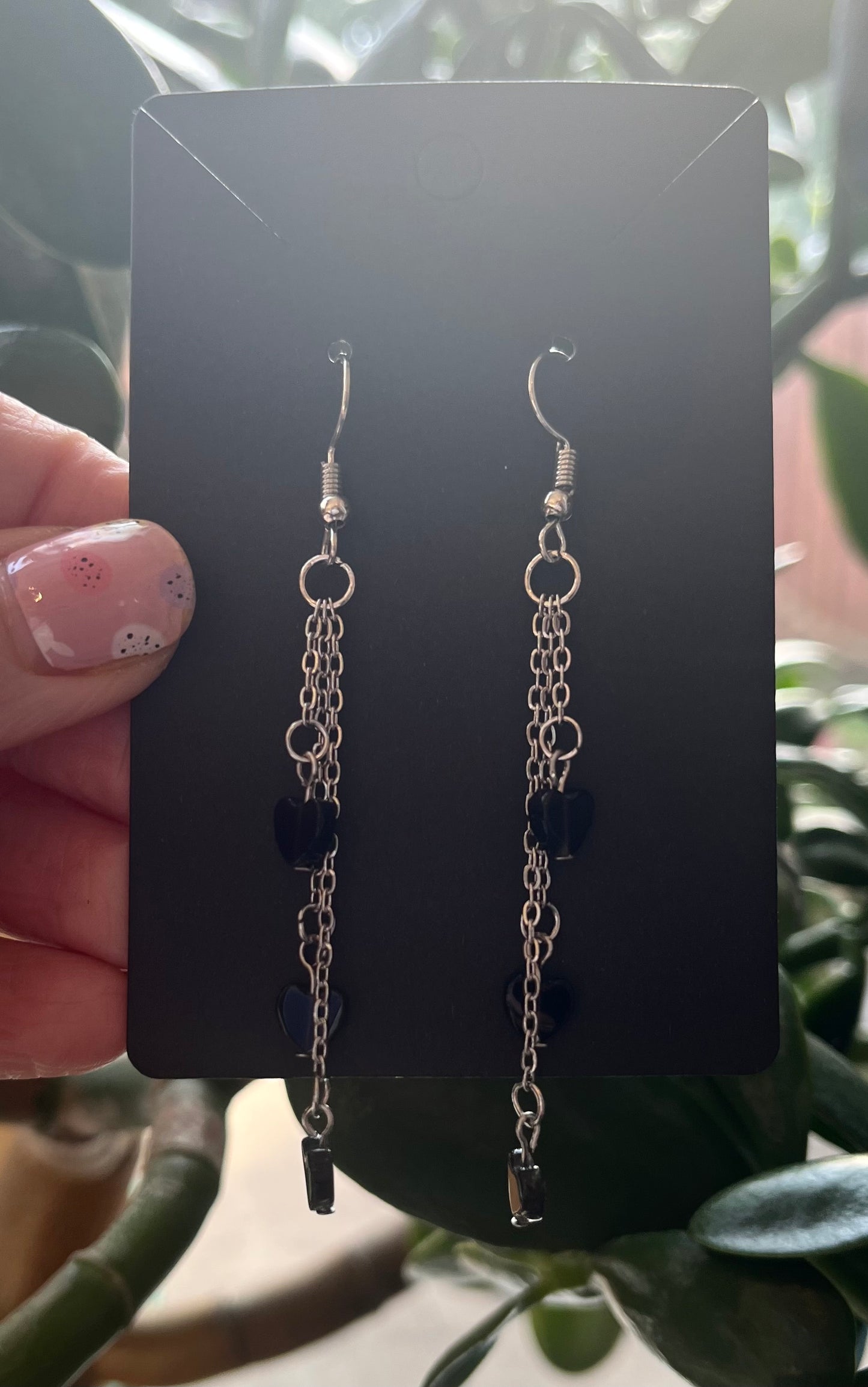 Crystal Heart Dangle Earrings