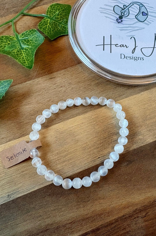 6mm Crystal Beaded Bracelet – Handmade Elastic Stretch Bracelet – Multiple Gemstone Options