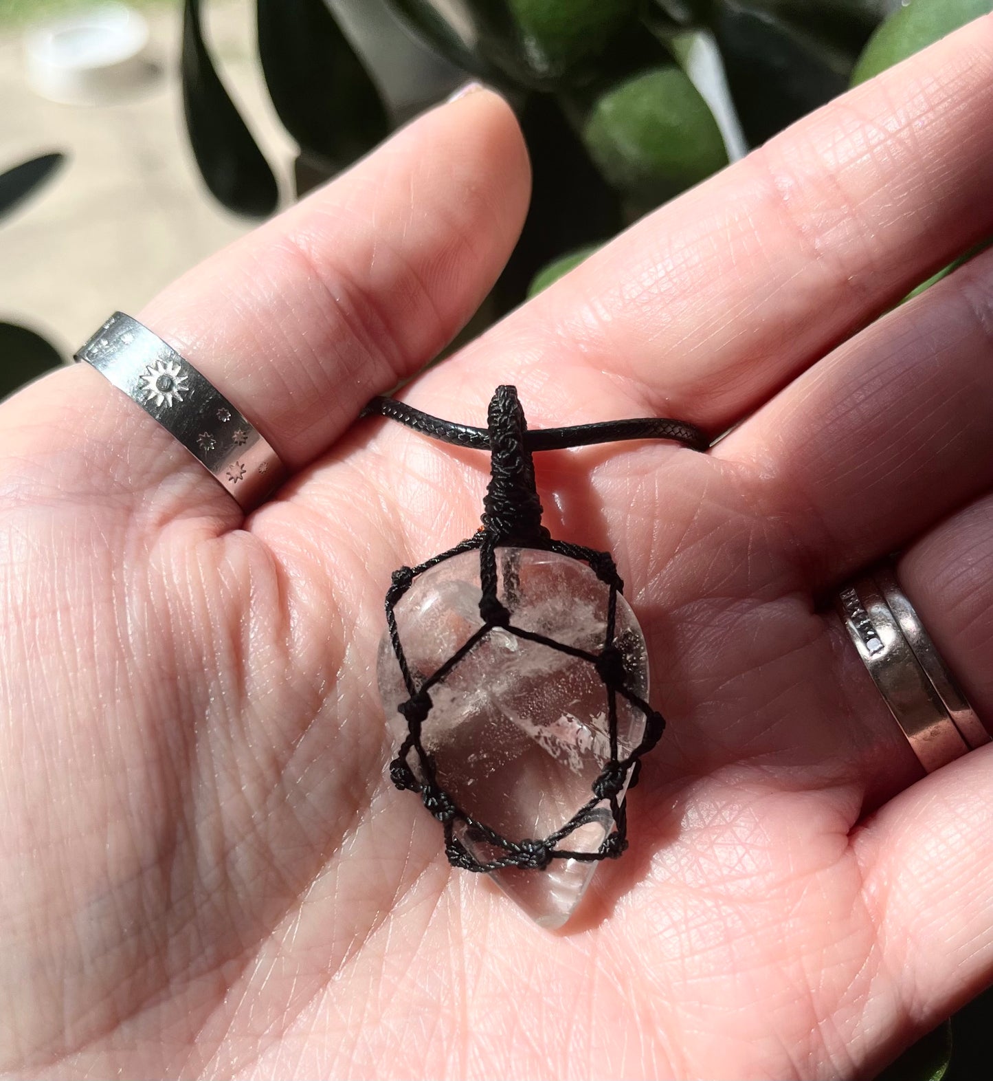 Cord Wrapped Crystal Pendants