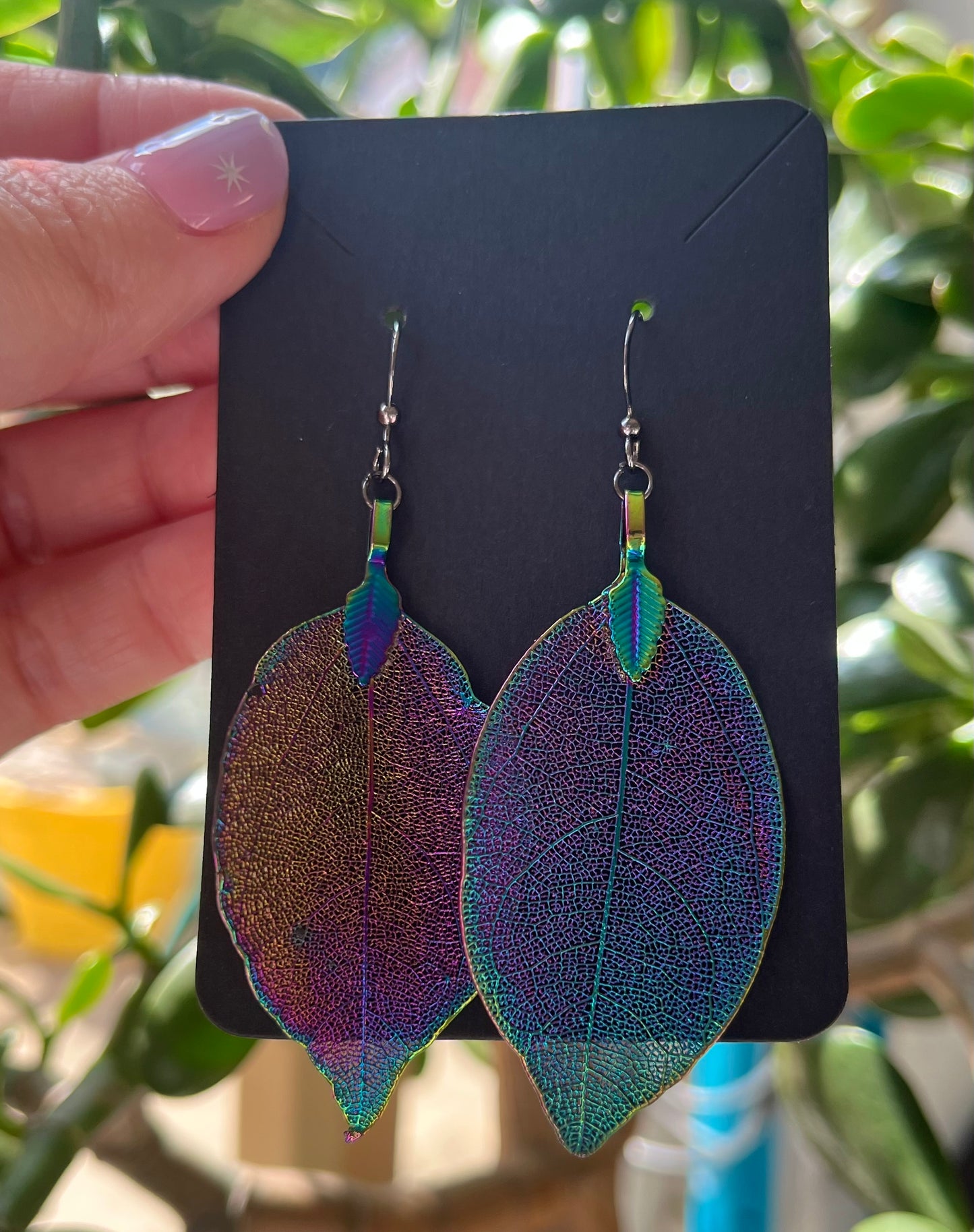 Real Leaf Earrings - Gold or Silver Finish