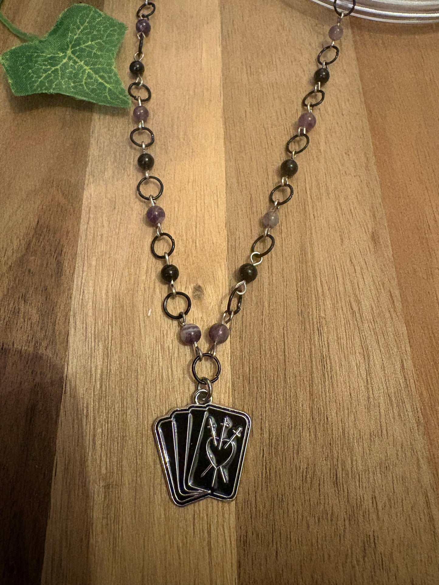Tarot-Inspired Amethyst & Obsidian Necklace