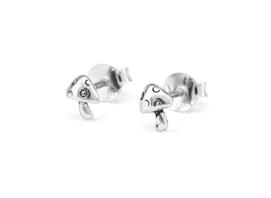 925 Sterling Silver Mushroom Stud Earrings