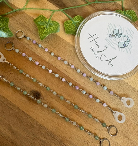 Hand Beaded Earring Hearing Aid Retainers - sold individually