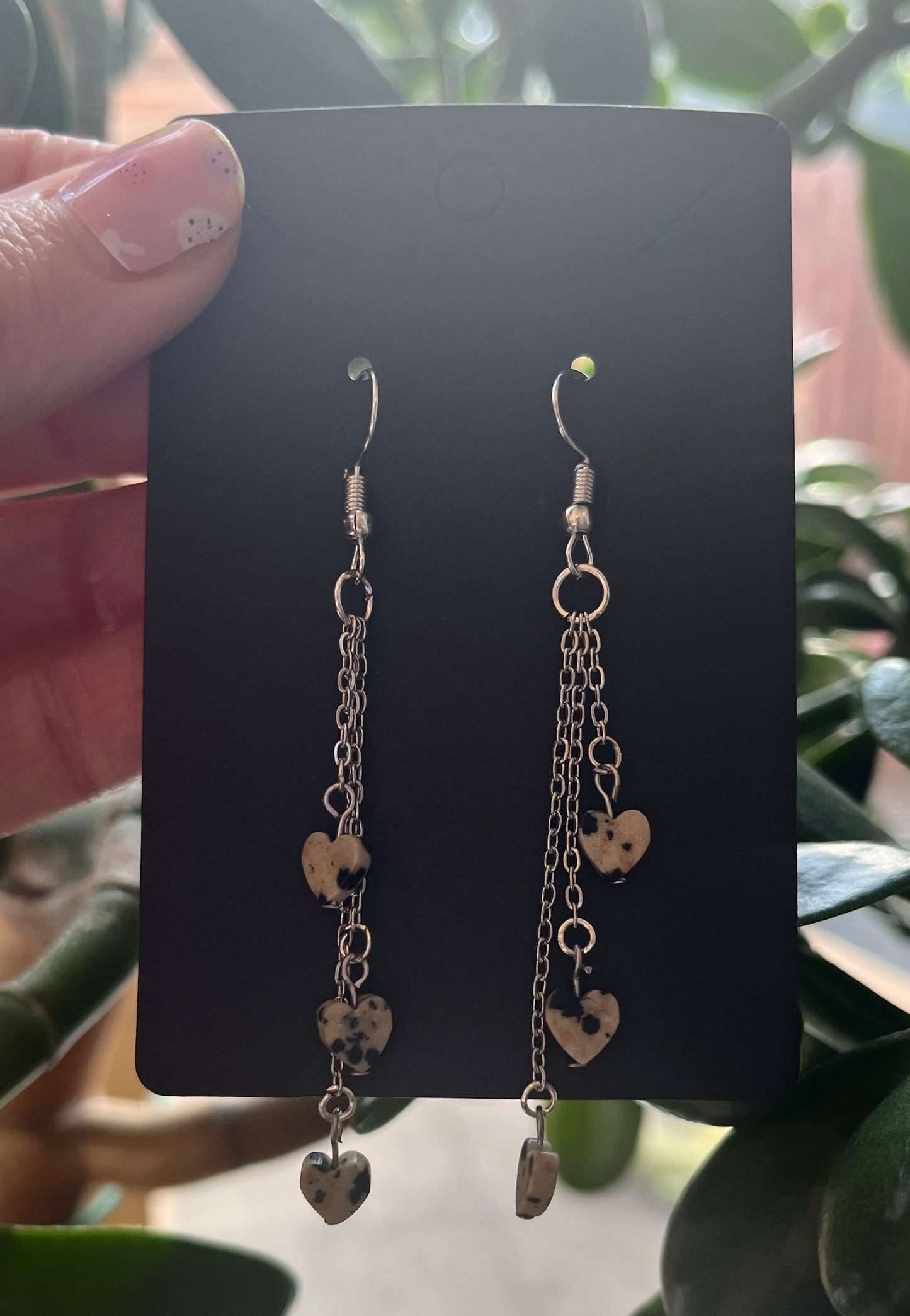 Crystal Heart Dangle Earrings