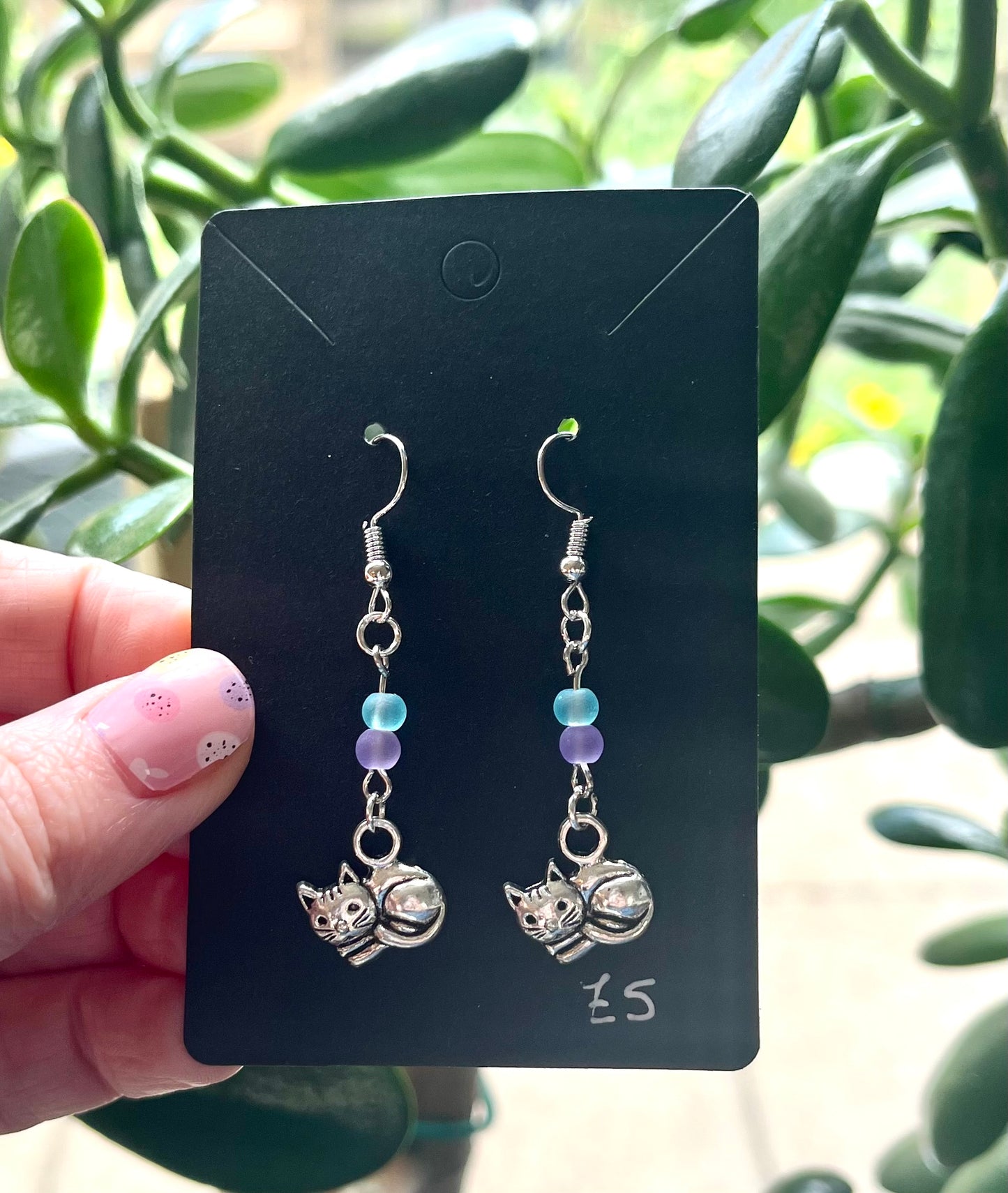 Silver Cat Earrings