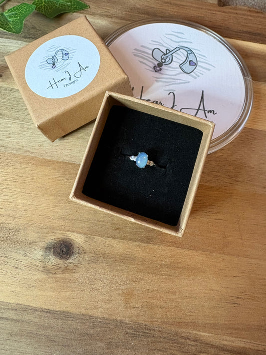 925 Sterling Silver Australian Opal Adjustable Ring