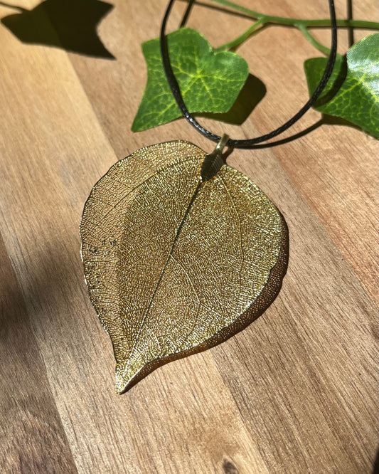 Real Leaf Pendant - Gold, Silver or Rainbow Finish