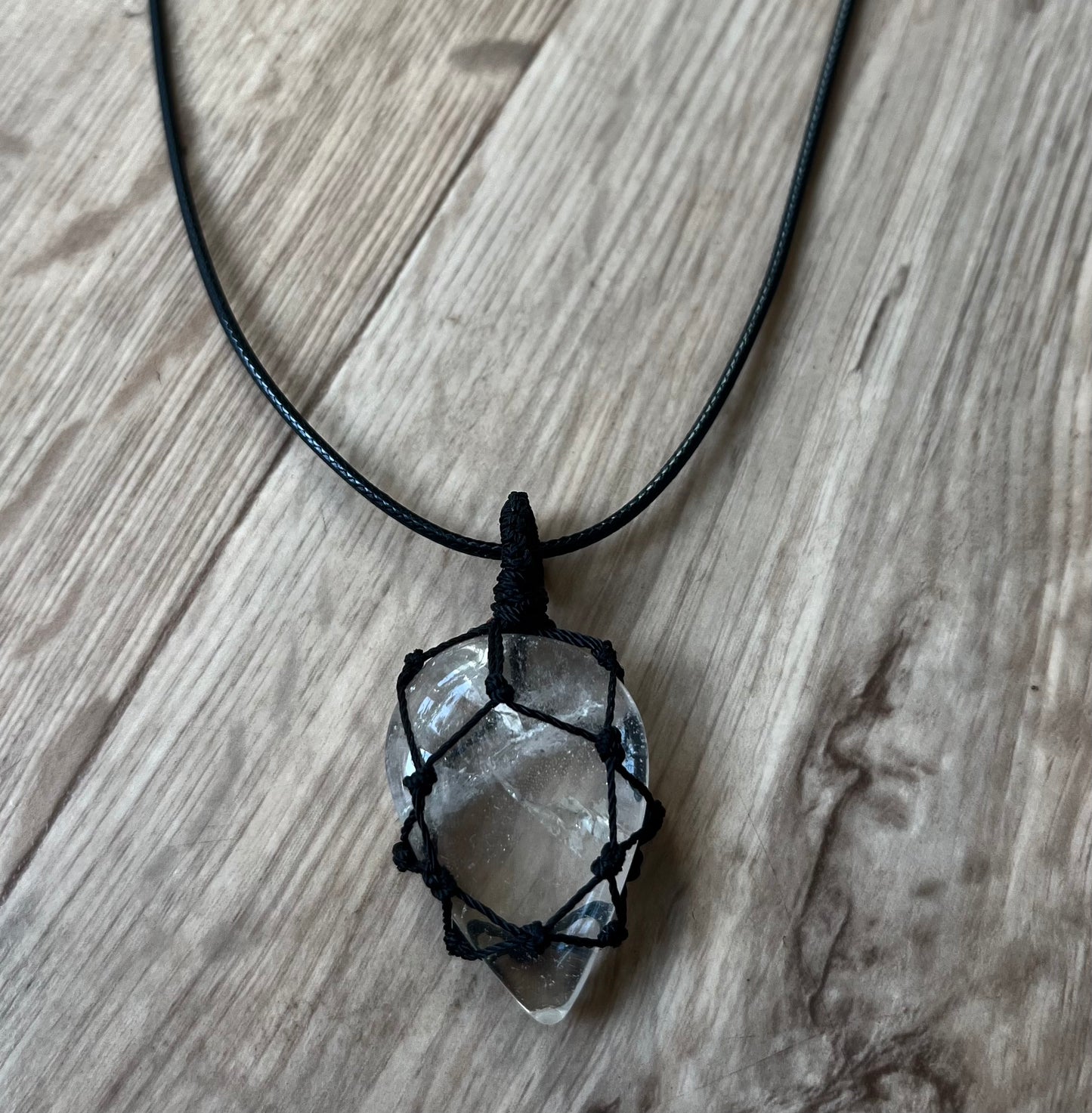 Cord Wrapped Crystal Pendants