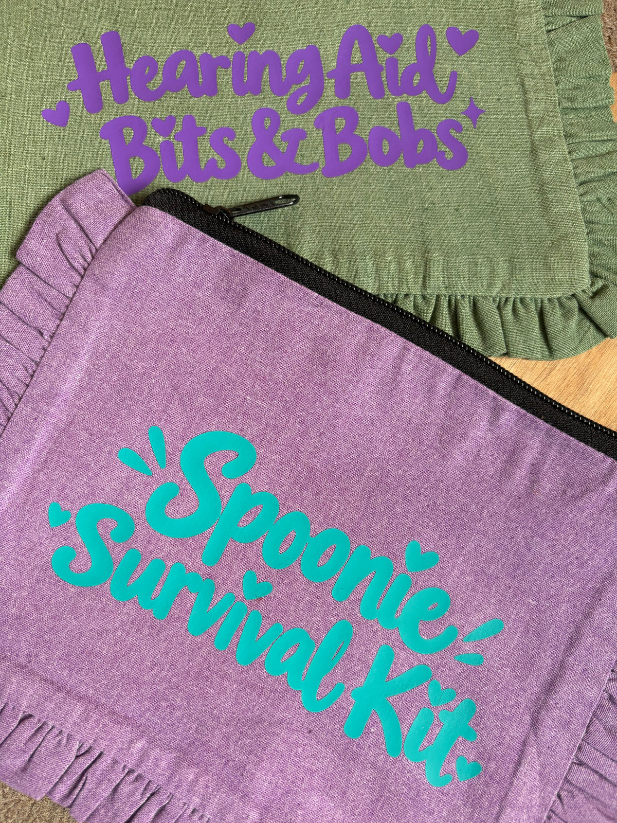 Spoonie Survival Kit – Personalised Ruffle Storage Pouch