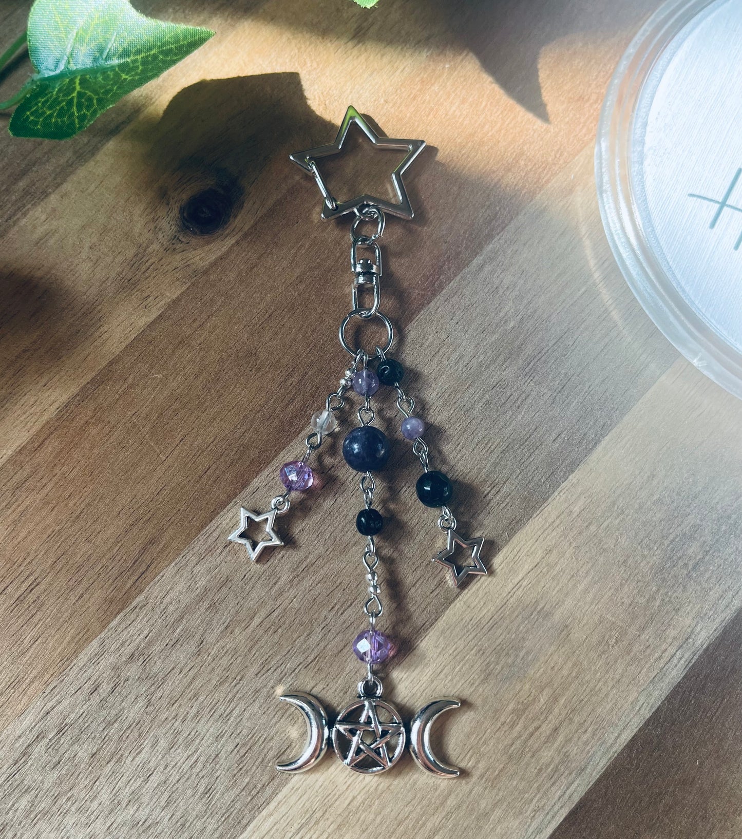Handmade Crystal Bag Charm – Interchangeable Crystal Cage & Beaded Designs