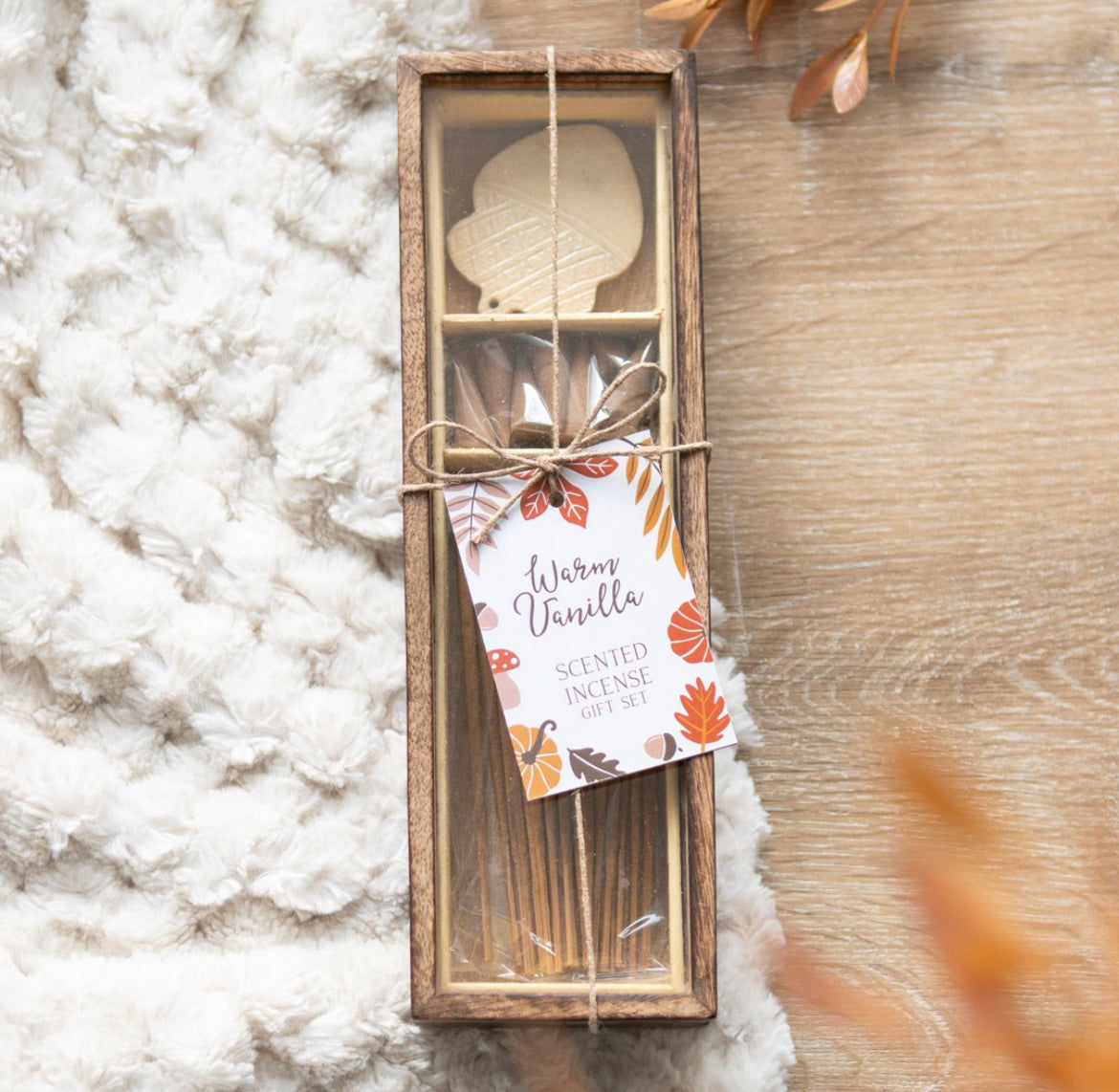 Autumn Acorn Warm Vanilla Incense Gift Set
