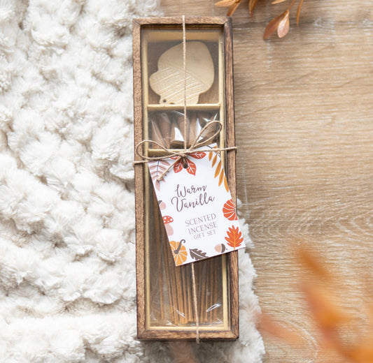 Autumn Acorn Warm Vanilla Incense Gift Set