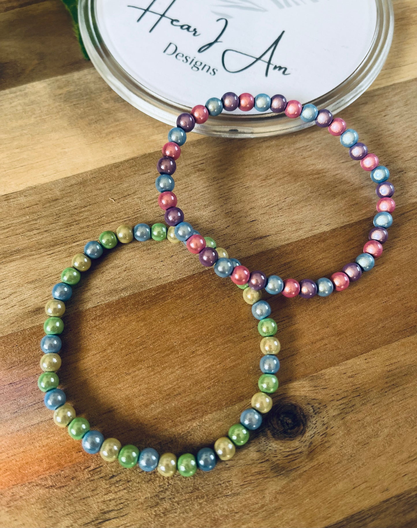 Elasticated Iridescent Magic Bead Bracelets