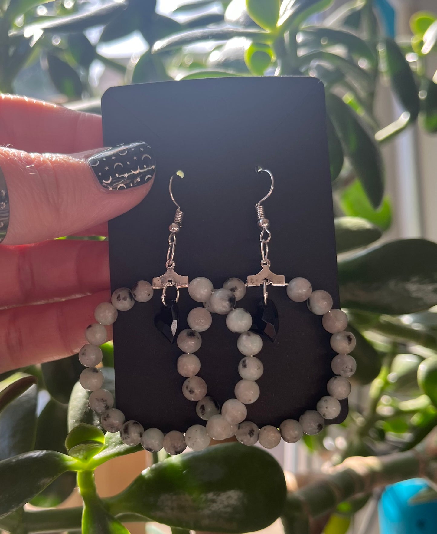 Crystal Charm Statement Hoop Earrings