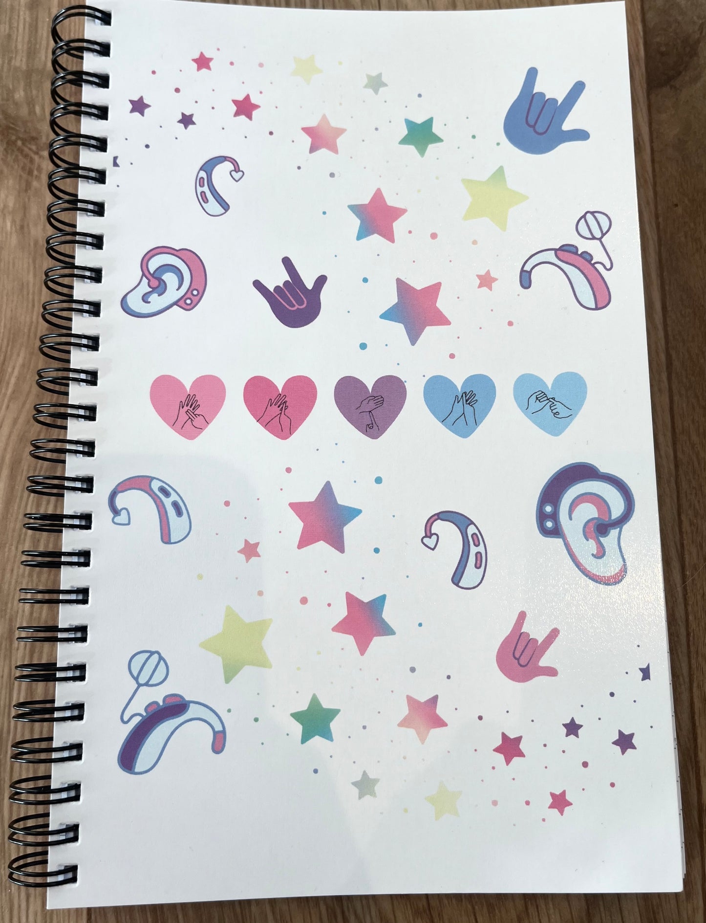 BSL Fingerspelling A5 Spiral Notebook – “Notes” Design