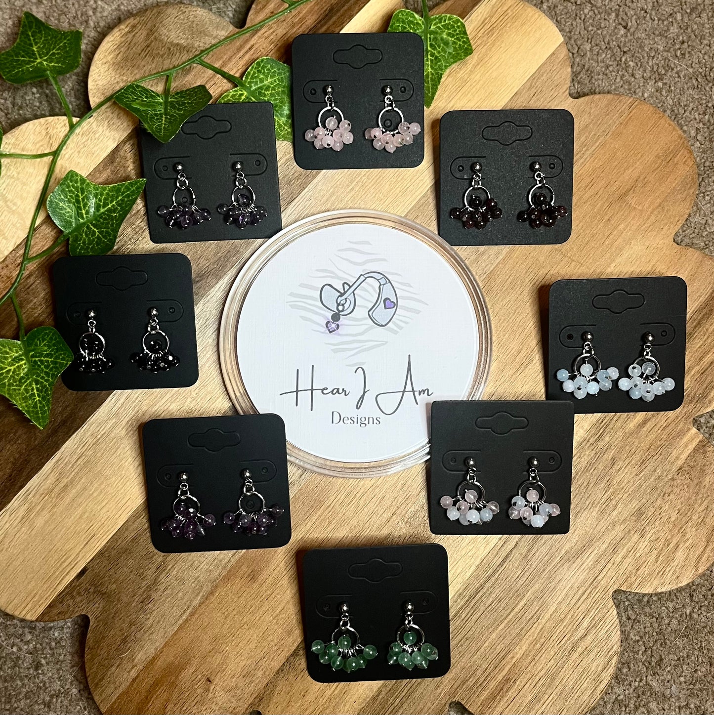 Crystal Bead Cluster Earrings - various materials