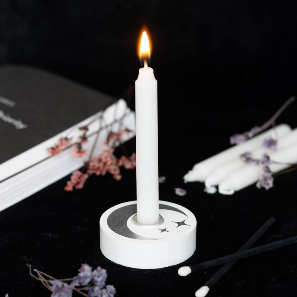 White Moon Spell Candle Holder