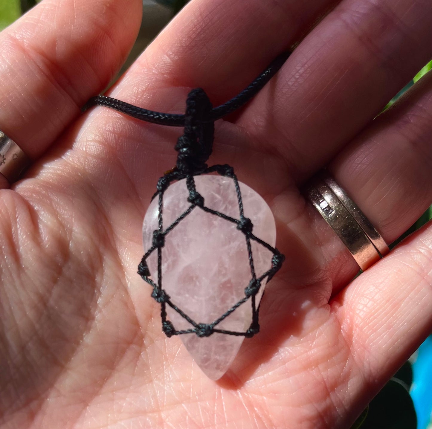 Cord Wrapped Crystal Pendants