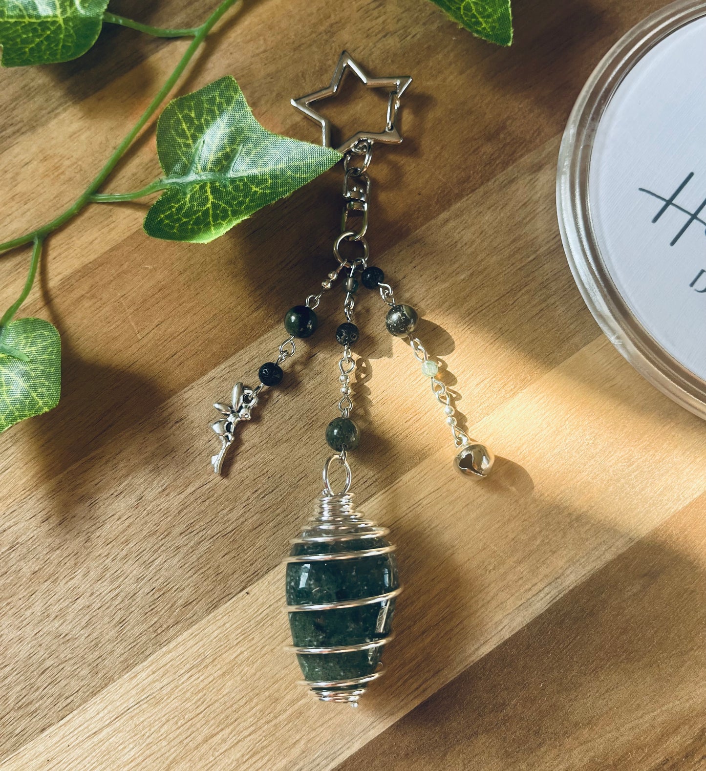 Handmade Crystal Bag Charm – Interchangeable Crystal Cage & Beaded Designs