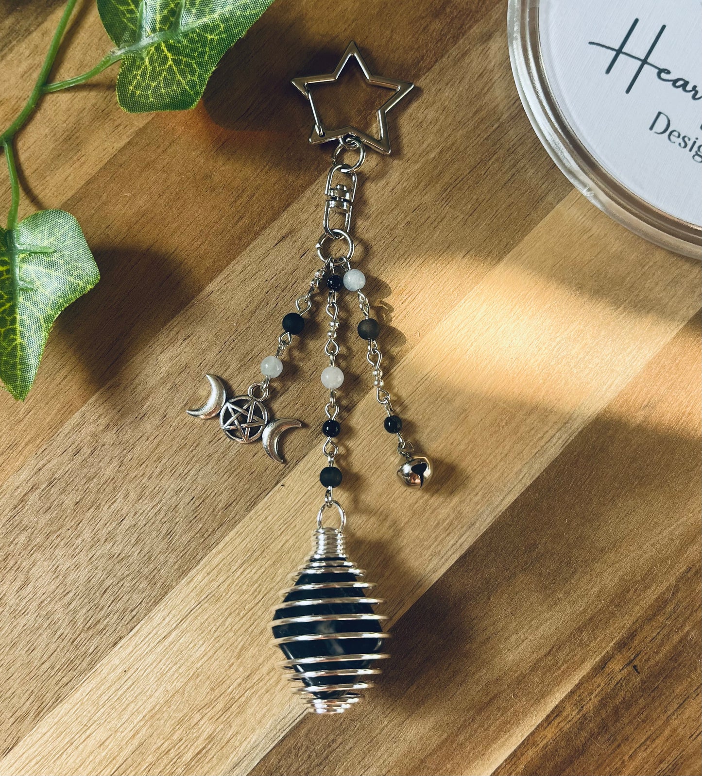 Handmade Crystal Bag Charm – Interchangeable Crystal Cage & Beaded Designs