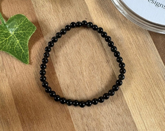 4mm Crystal Beaded Bracelet – Handmade Elastic Stretch Bracelet – Multiple Gemstone Options