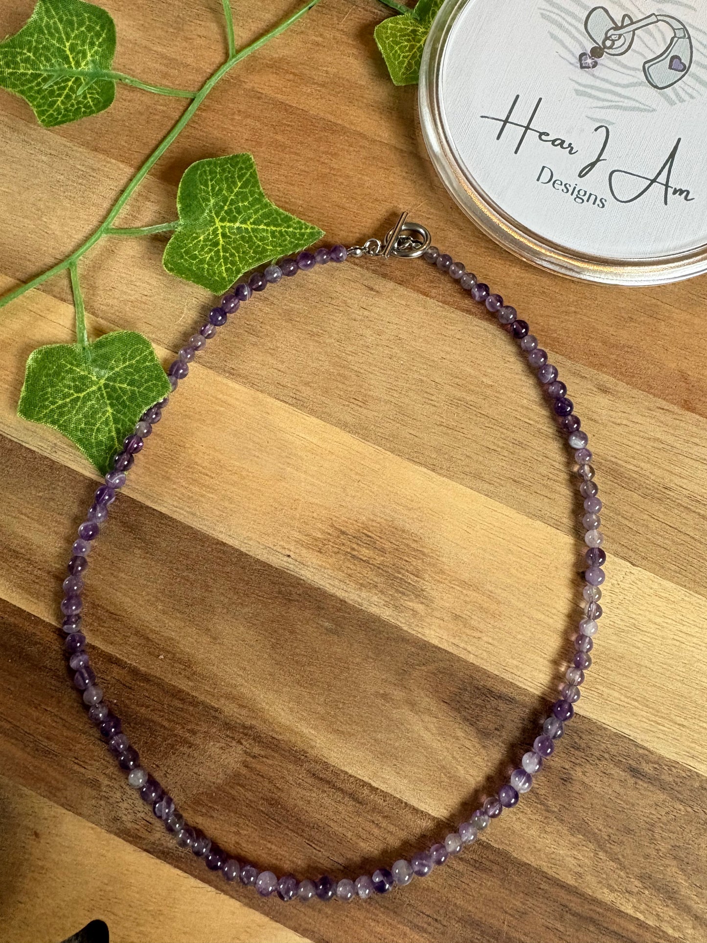 ✨ Easy-Fasten Amethyst Choker Necklace with Toggle Clasp