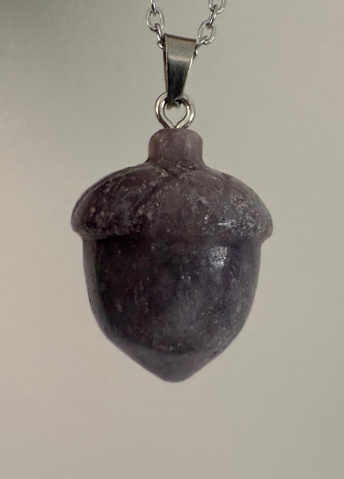Crystal Acorn Pendant – Black Obsidian, Green Aventurine & Lepidolite