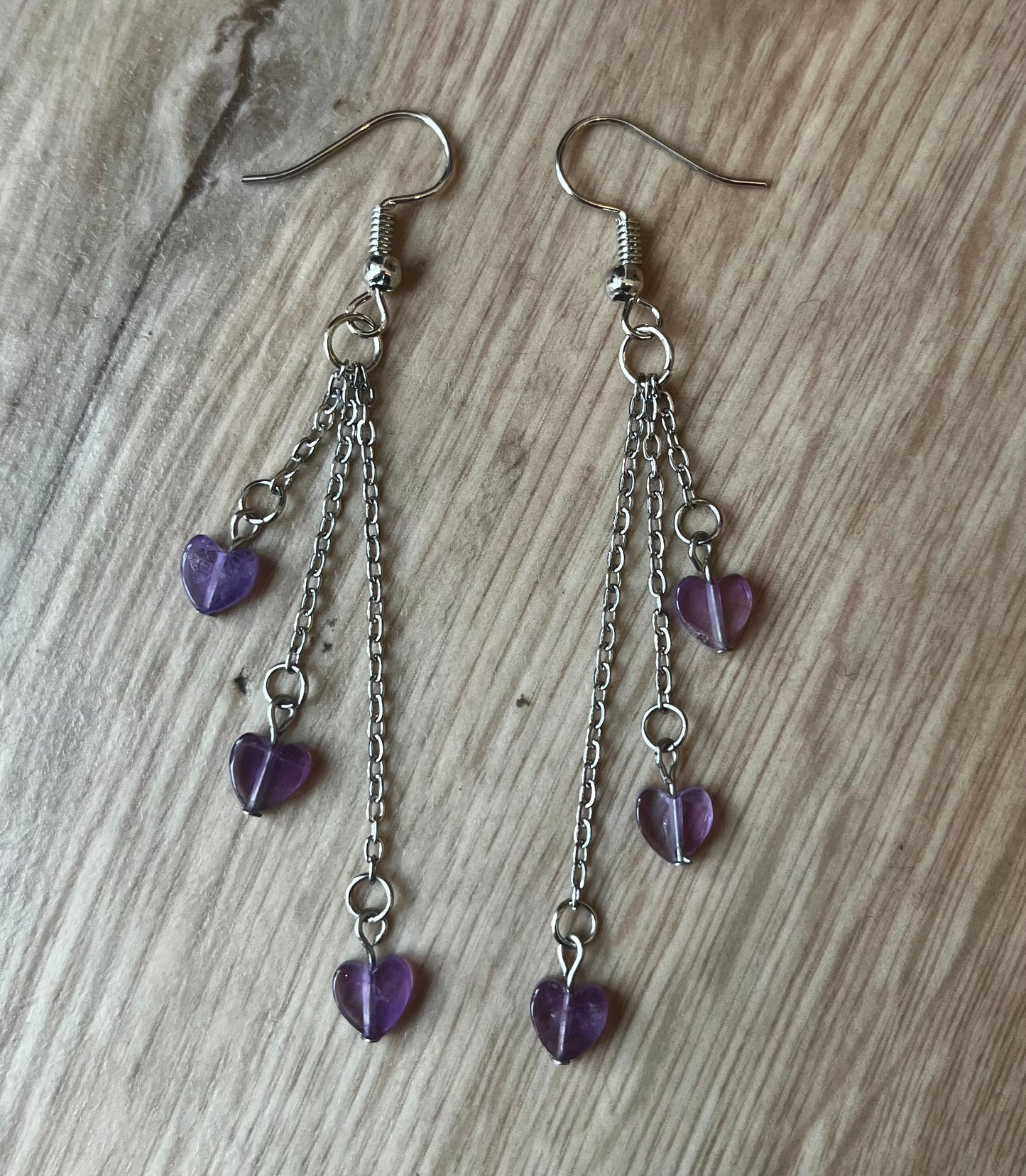 Crystal Heart Dangle Earrings