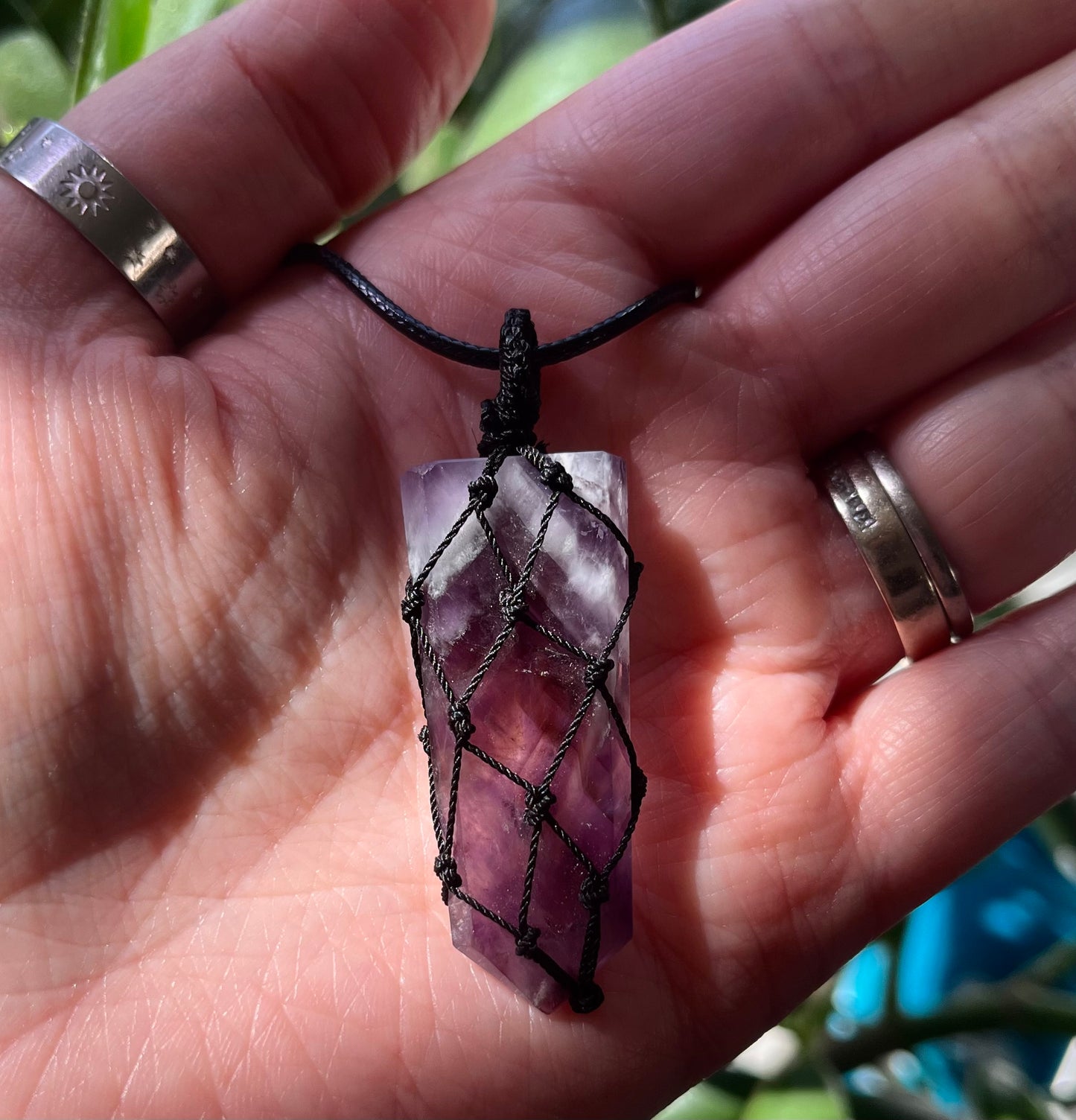 Cord Wrapped Crystal Pendants