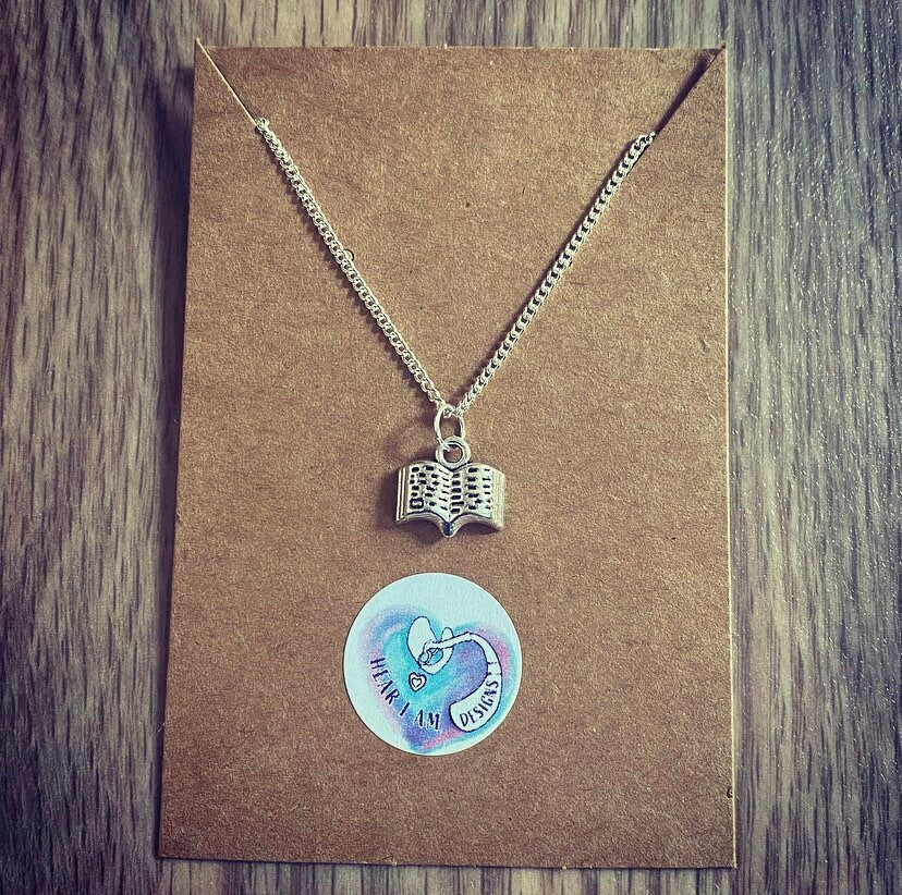 Book Charm Necklace