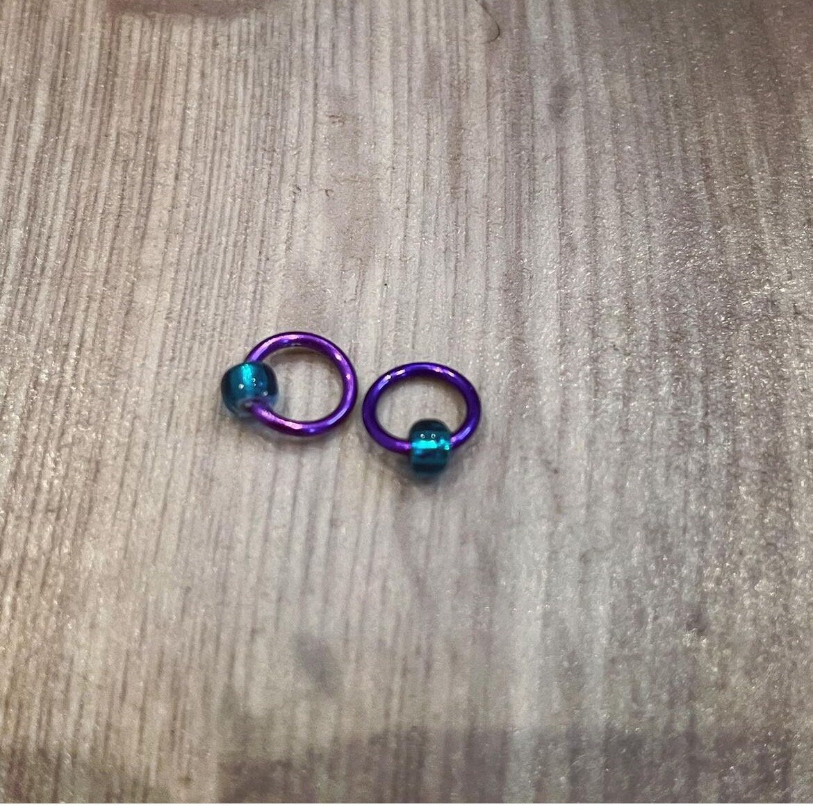 Teal Collection ring charms (pair)