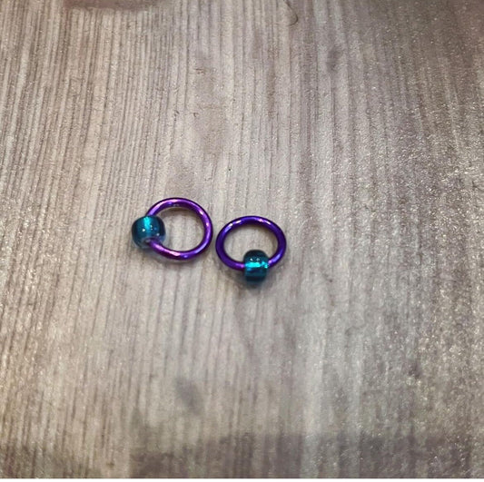 Teal Collection ring charms (pair)