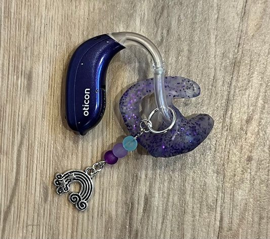 Rainbow & Glass Bead Hearing Aid Charms