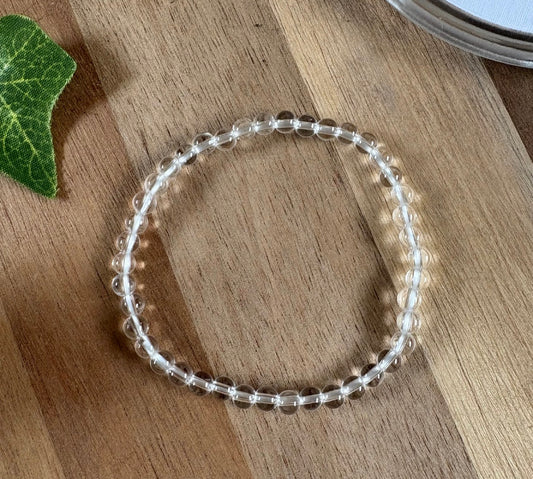 4mm Crystal Beaded Bracelet – Handmade Elastic Stretch Bracelet – Multiple Gemstone Options