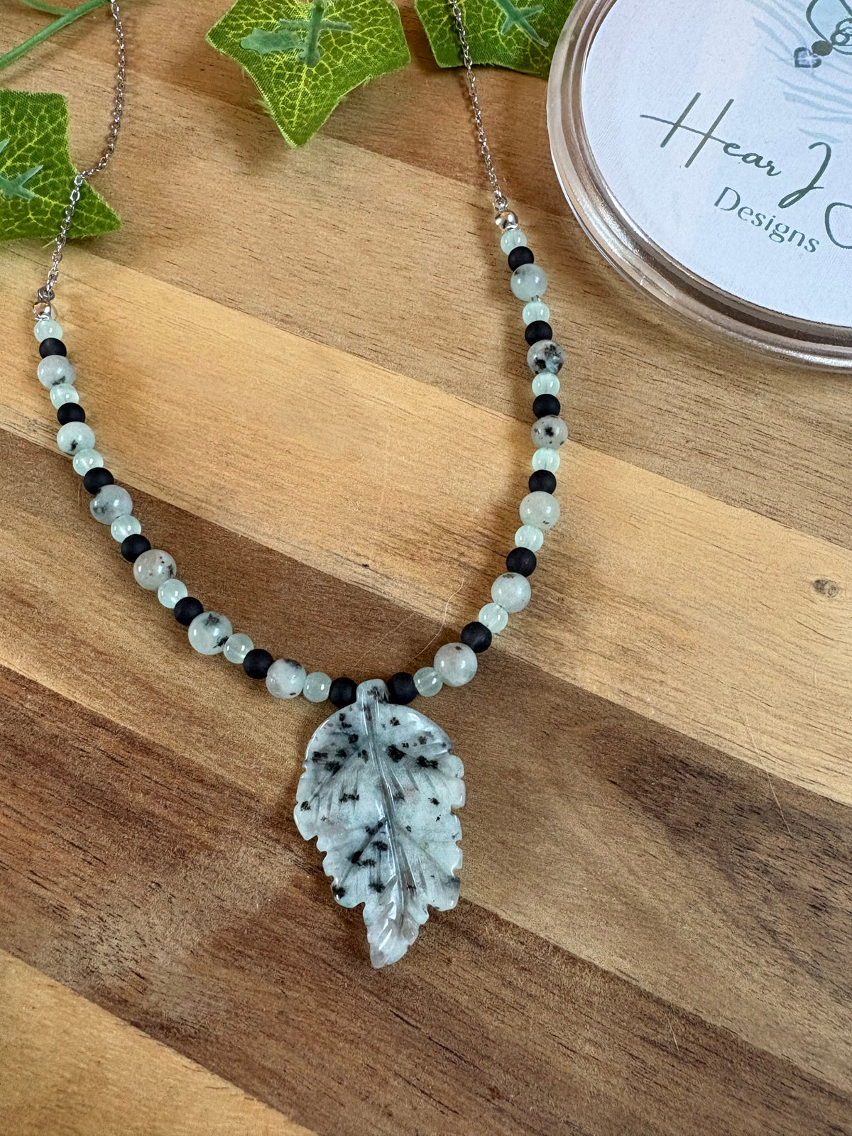 Crystal Leaf Pendant Necklaces