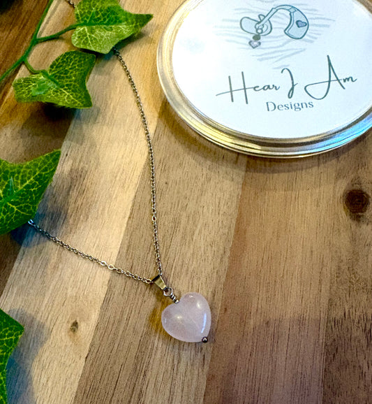 Rose Quartz Heart Pendant